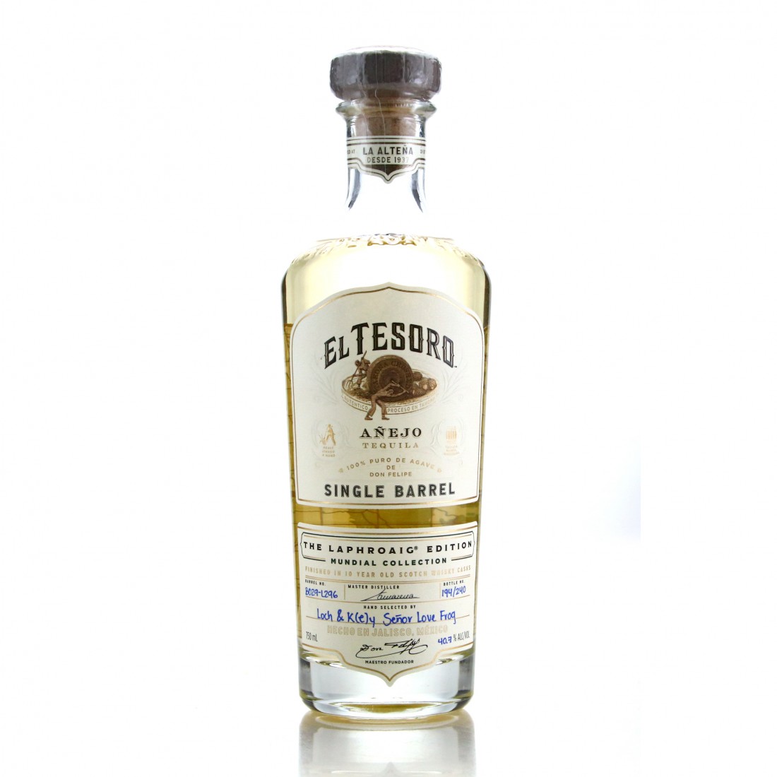 El Tesoro Single Barrel Anejo Tequila 75cl / The Laphroaig Edition