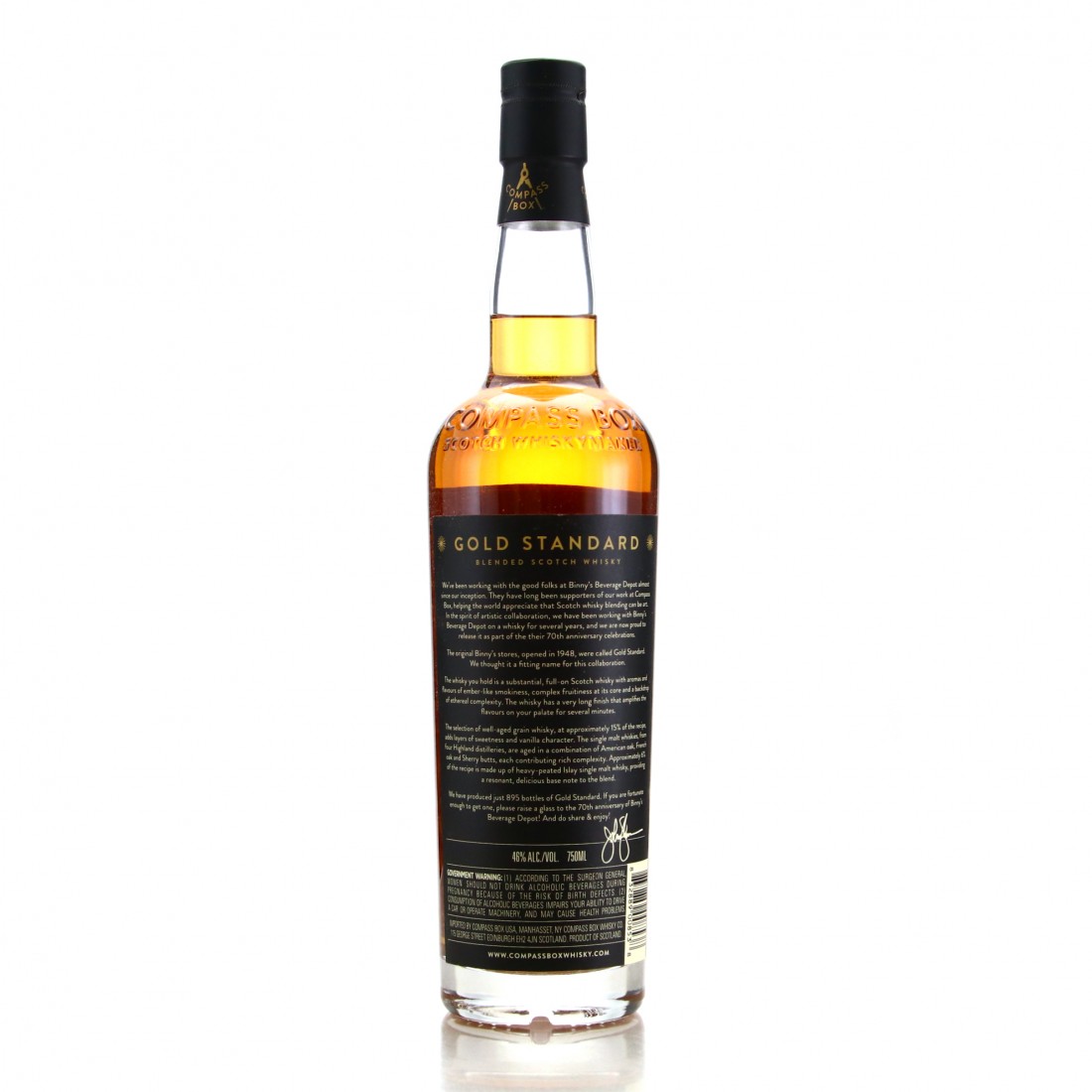 Compass Box Gold Standard 75cl / Binny's 70th Anniversary Whisky