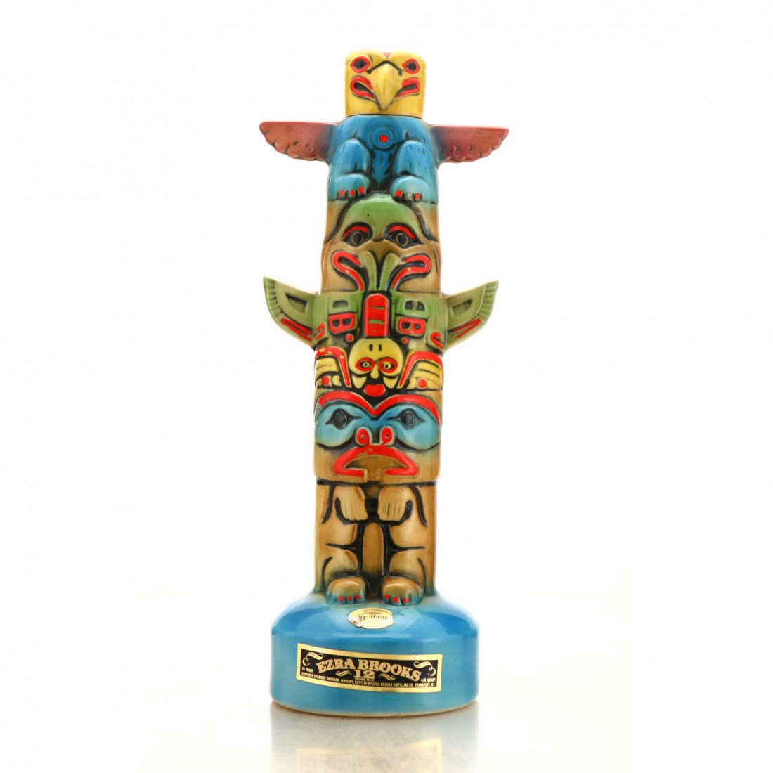 Ezra Brooks 12 Year Old Totem Pole Decanter 1972 Whisky Auctioneer