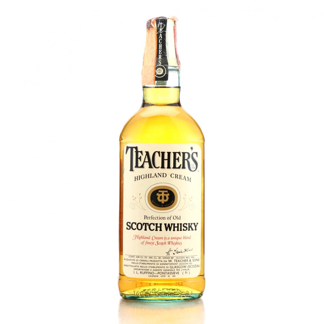 Teacher's Highland Cream 1980s / Ruffino Import Whisky Auctioneer