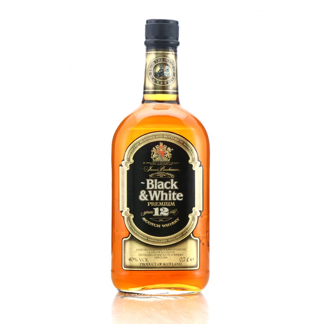 Black and White 12 Year Old Premium 1980s Whisky Auctioneer