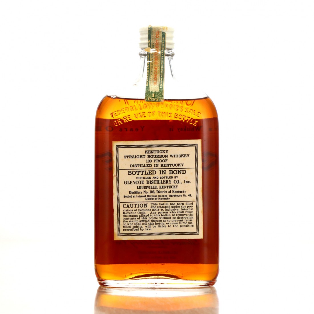 Glencoe 1937 Bottled in Bond 5 Year Old Bourbon Whisky Auctioneer