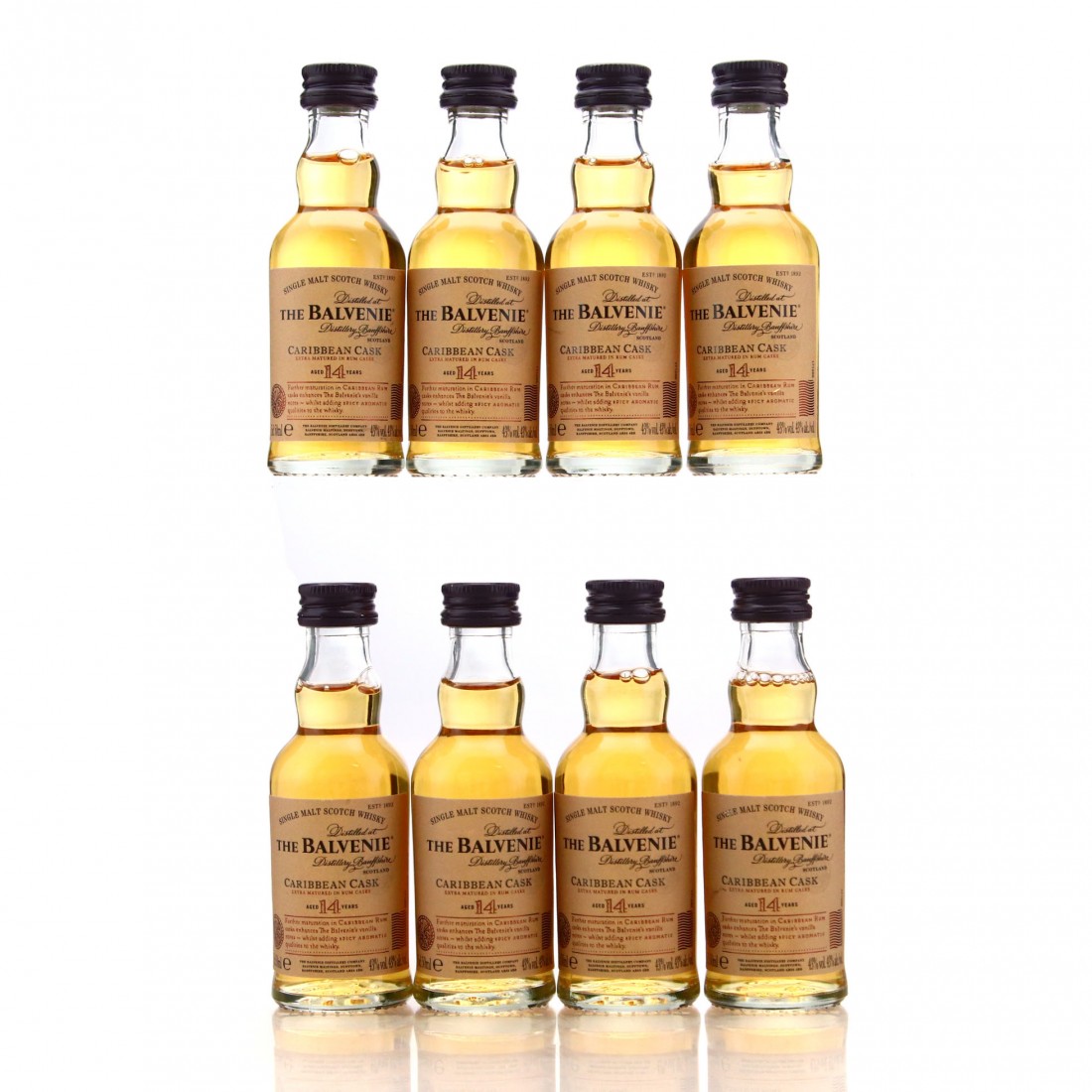 Balvenie 14 Year Old Caribbean Cask Miniature x 8 | Whisky Auctioneer