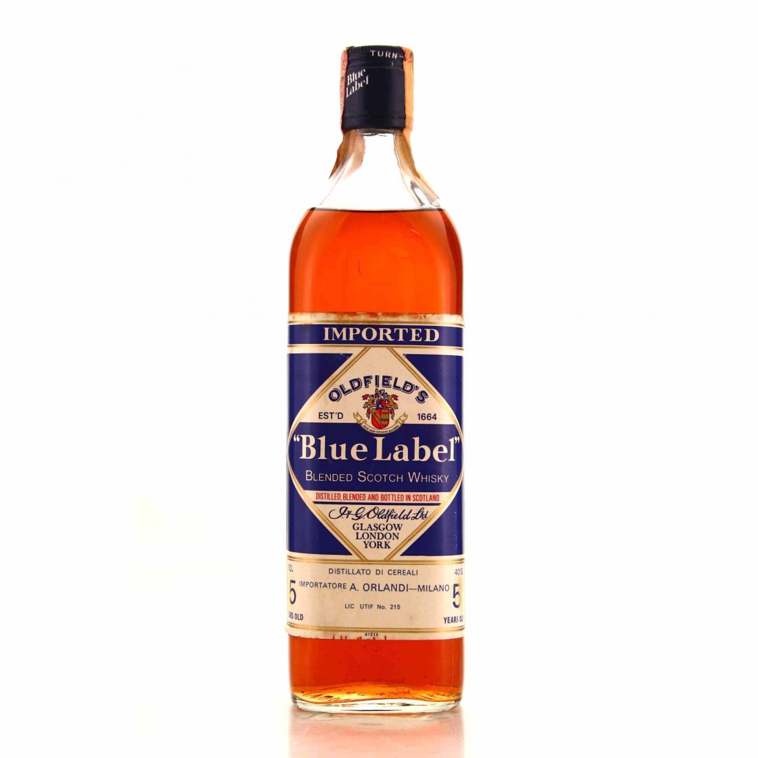 Oldfield's 5 Year Old Blue Label Scotch Whisky 1970s Whisky Auctioneer