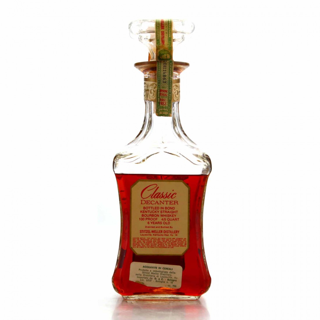 Old Fitzgerald 1966 Bottled in Bond 6 Year Old 100 Proof Classic