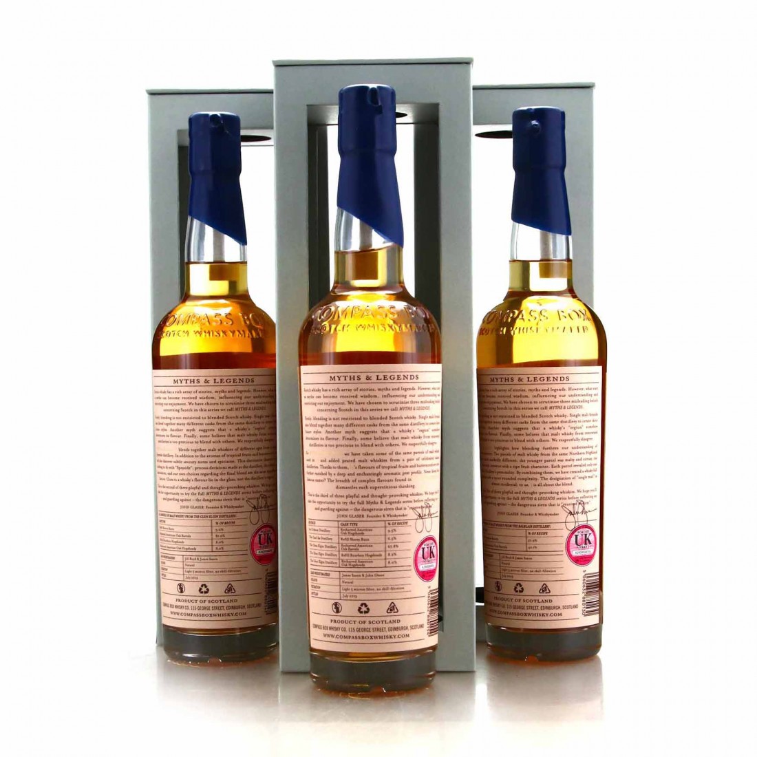 Compass Box Myths and Legends 3 x 70cl Whisky Auctioneer