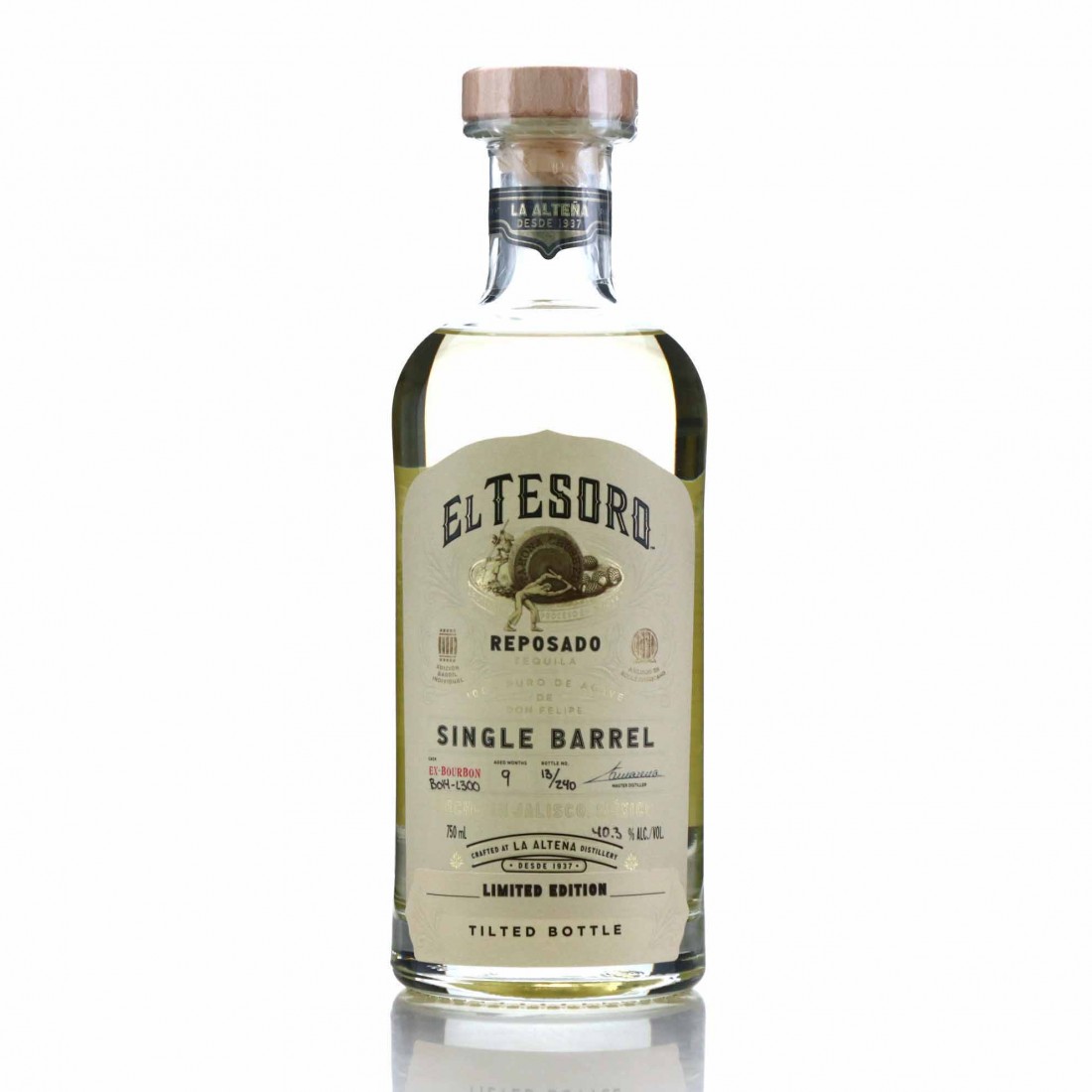 El Tesoro Single Barrel Reposado Tequila 75cl / Tilted Bottle Whisky