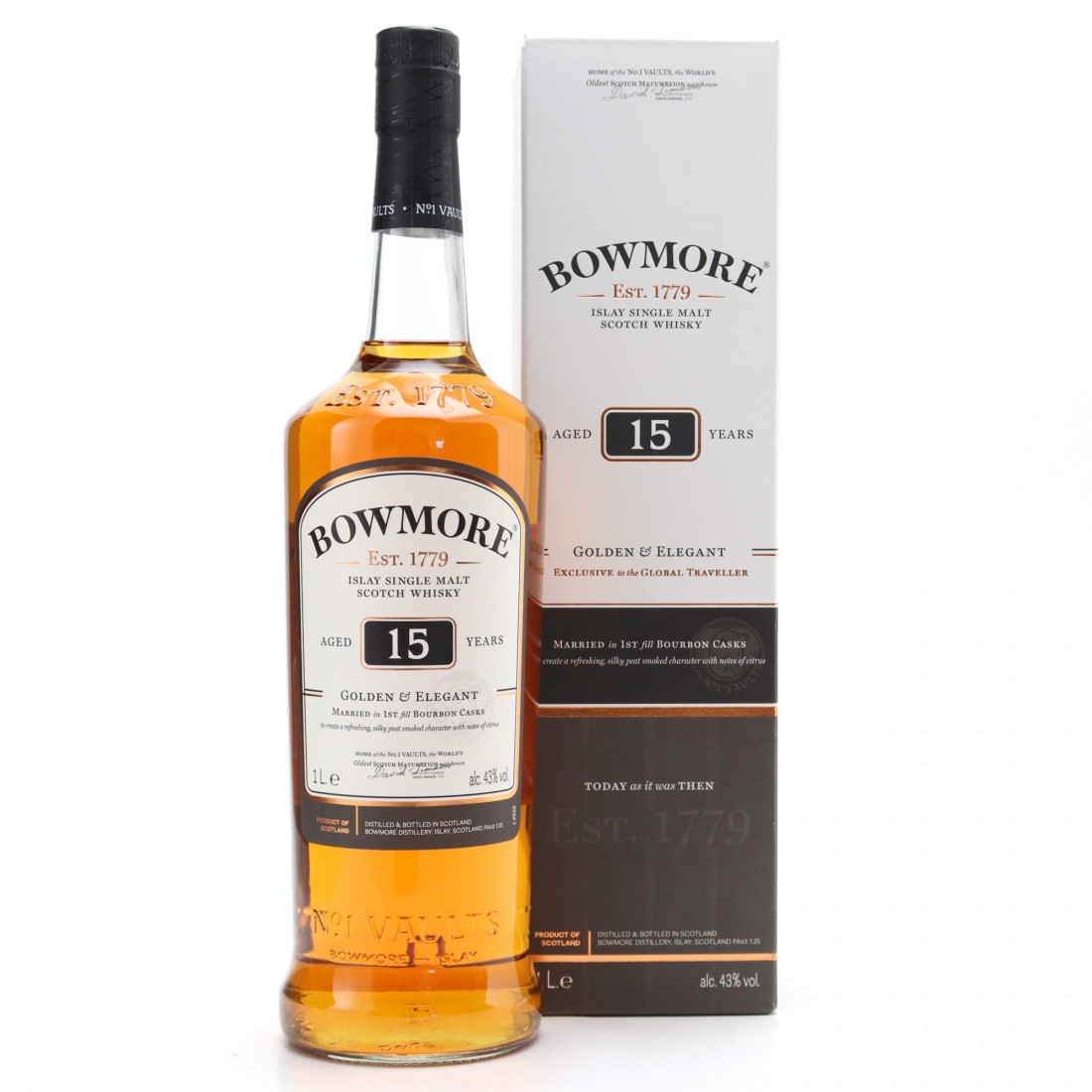 Bowmore 15 Year Old Golden and Elegant 1 Litre | Whisky Auctioneer