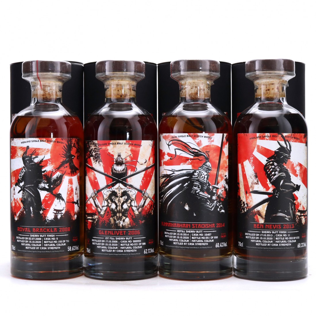 Signatory Vintage Samurai Labels 4 X 70cl Kirsch Whisky Whisky 
