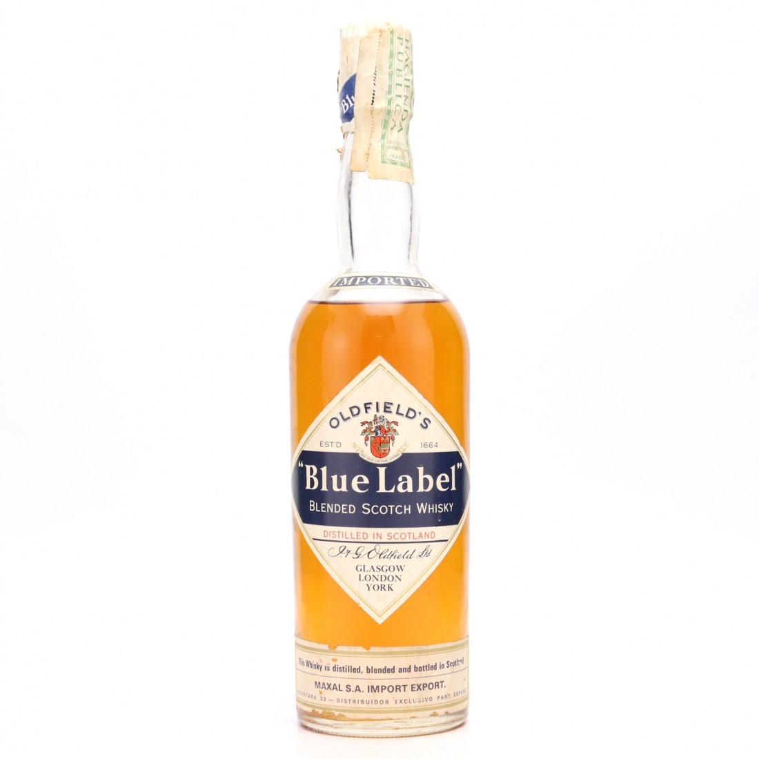Oldfield's Blue Label Scotch Whisky 1960s / Maxal Import Whisky