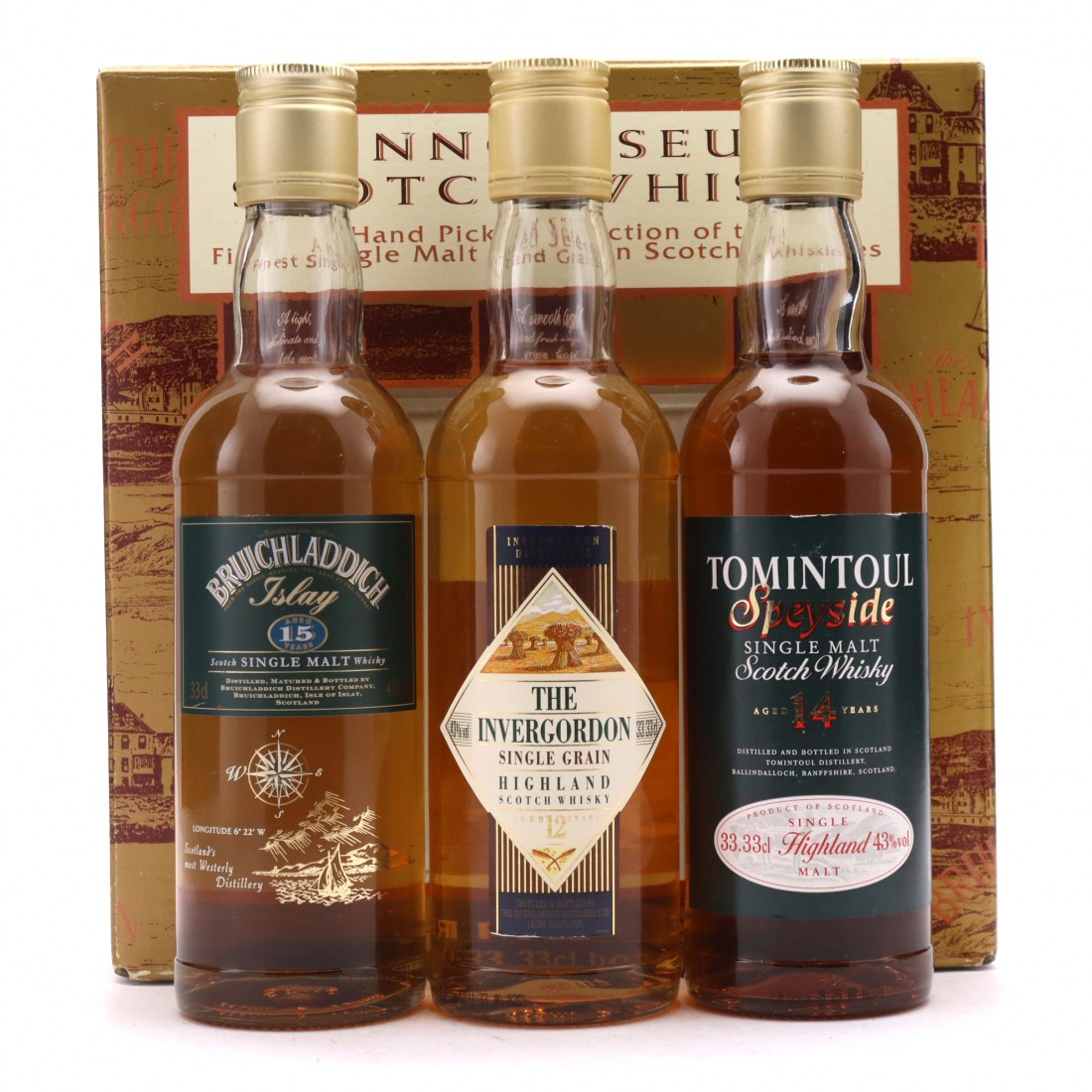 Connoisseurs Scotch Whisky Gift Pack 3 x 33.3cl 1990s Whisky Auctioneer