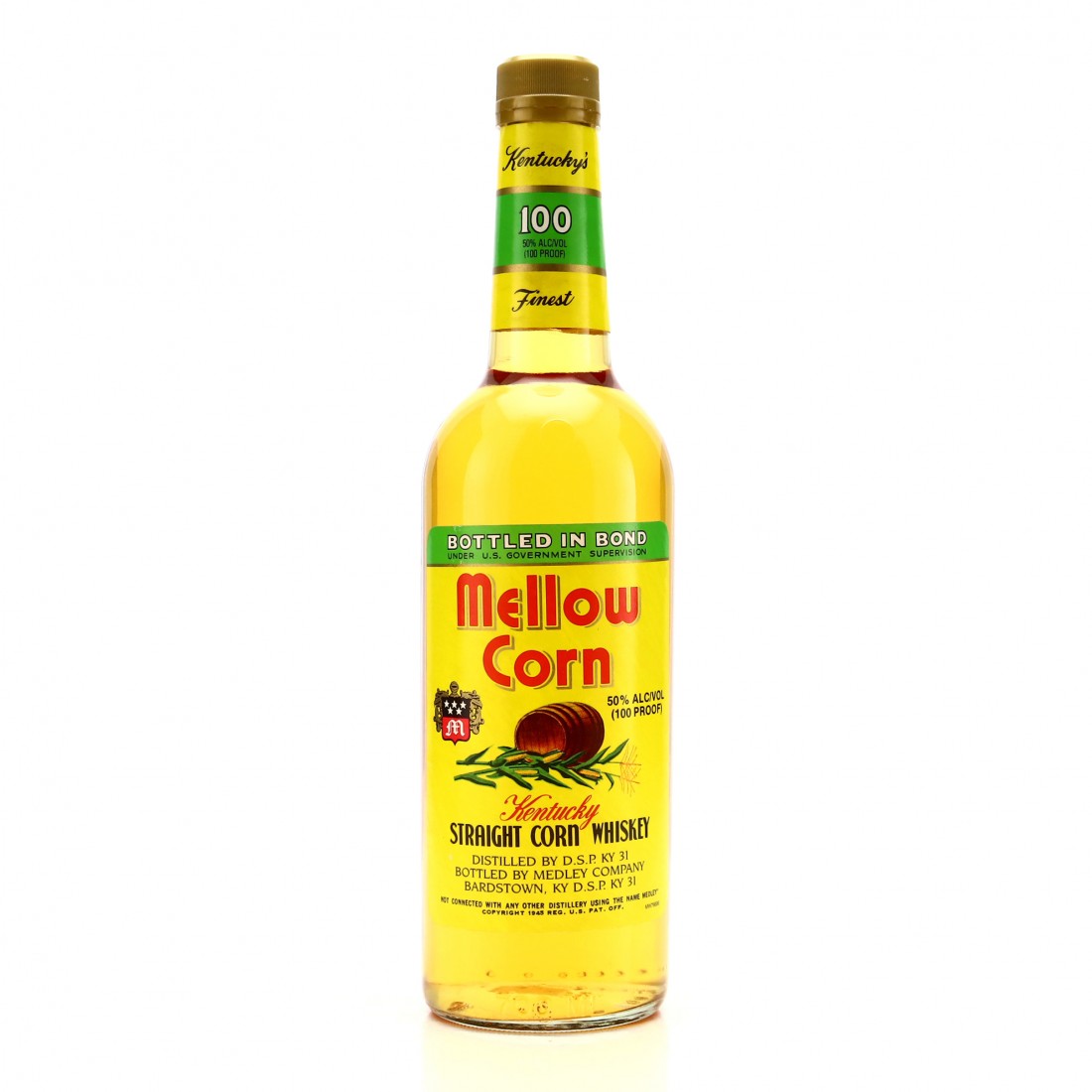 Mellow Corn Bottled in Bond Corn Whiskey Whisky Auctioneer