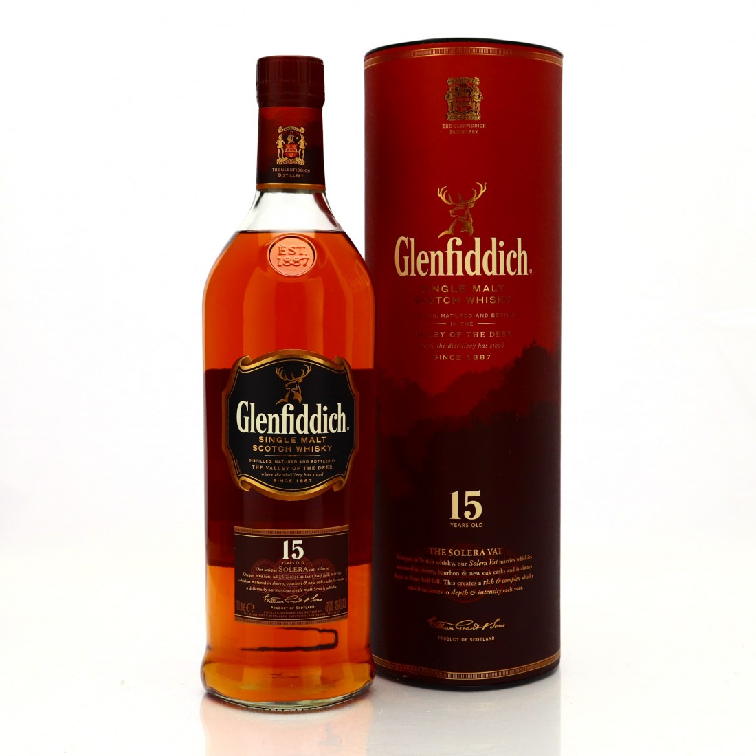 Glenfiddich 15 Year Old Solera Reserve pre2014 1 Litre Whisky