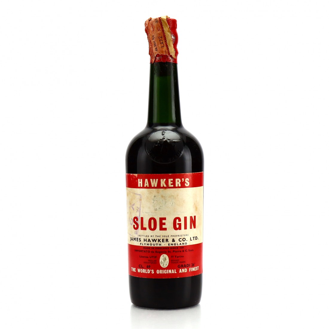 Hawker's Plymouth Sloe Gin Whisky Auctioneer