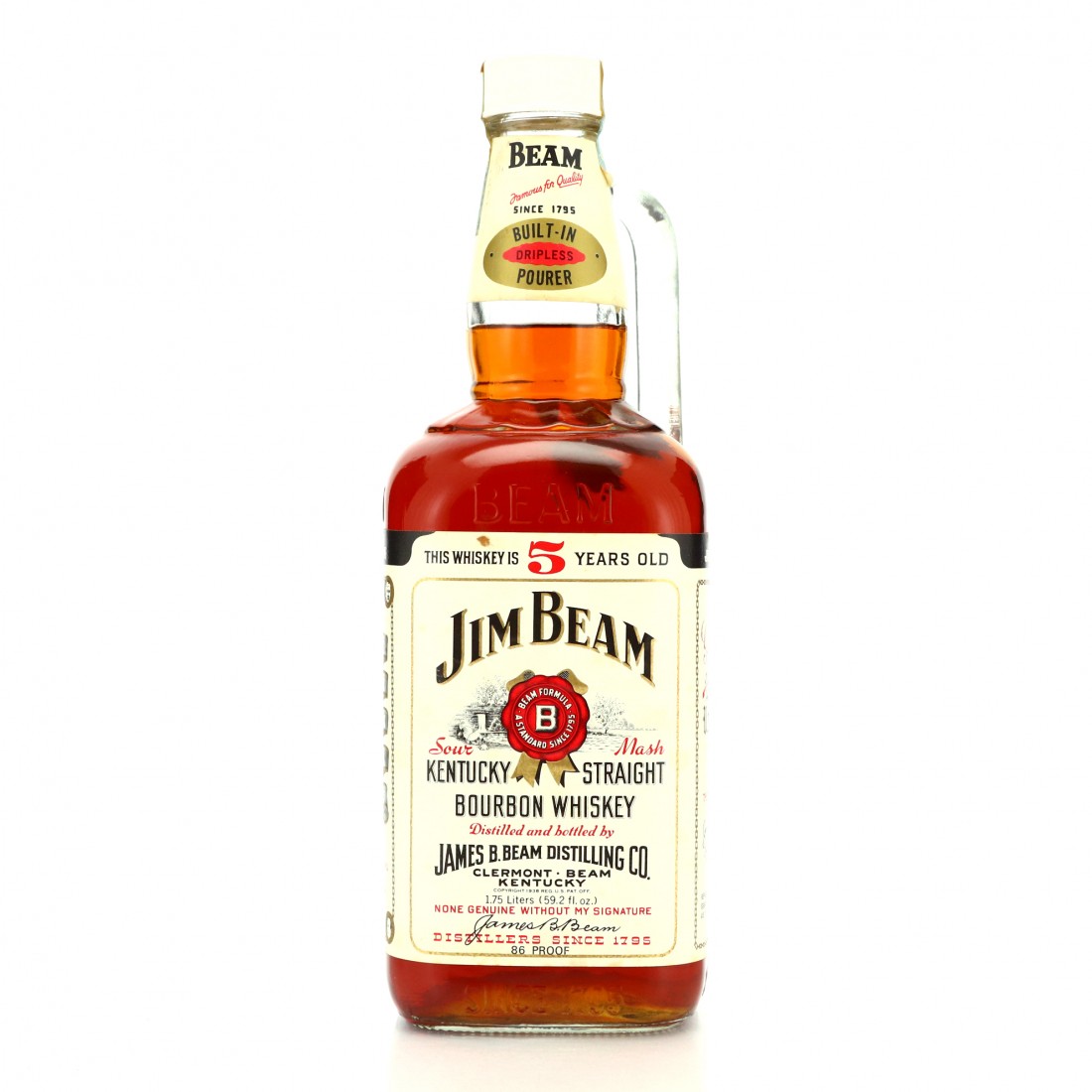Jim Beam 5 Year Old Kentucky Straight Bourbon Half Gallon 1970s