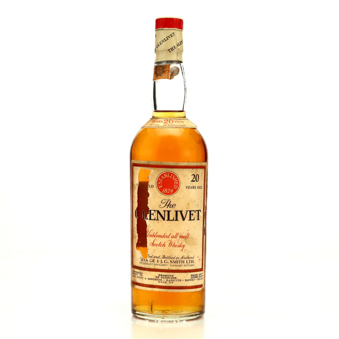 Glenlivet 20 Year Old 1960s / Baretto Import Whisky Auctioneer