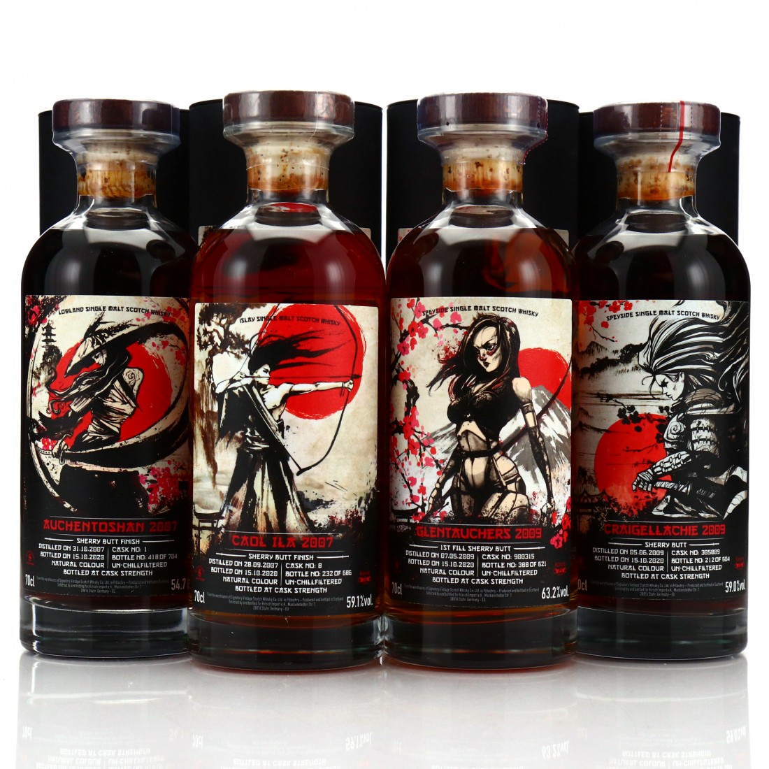 Signatory Vintage Samurai Labels 4 X 70cl Kirsch Whisky Whisky 