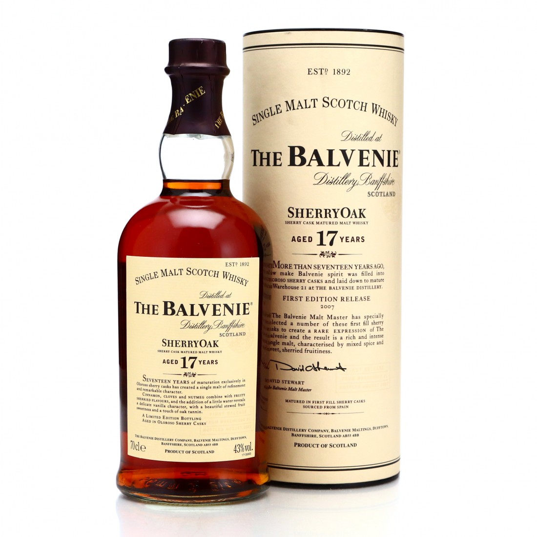 Balvenie 17 Year Old Sherry Oak 2007 / First Release | Whisky Auctioneer