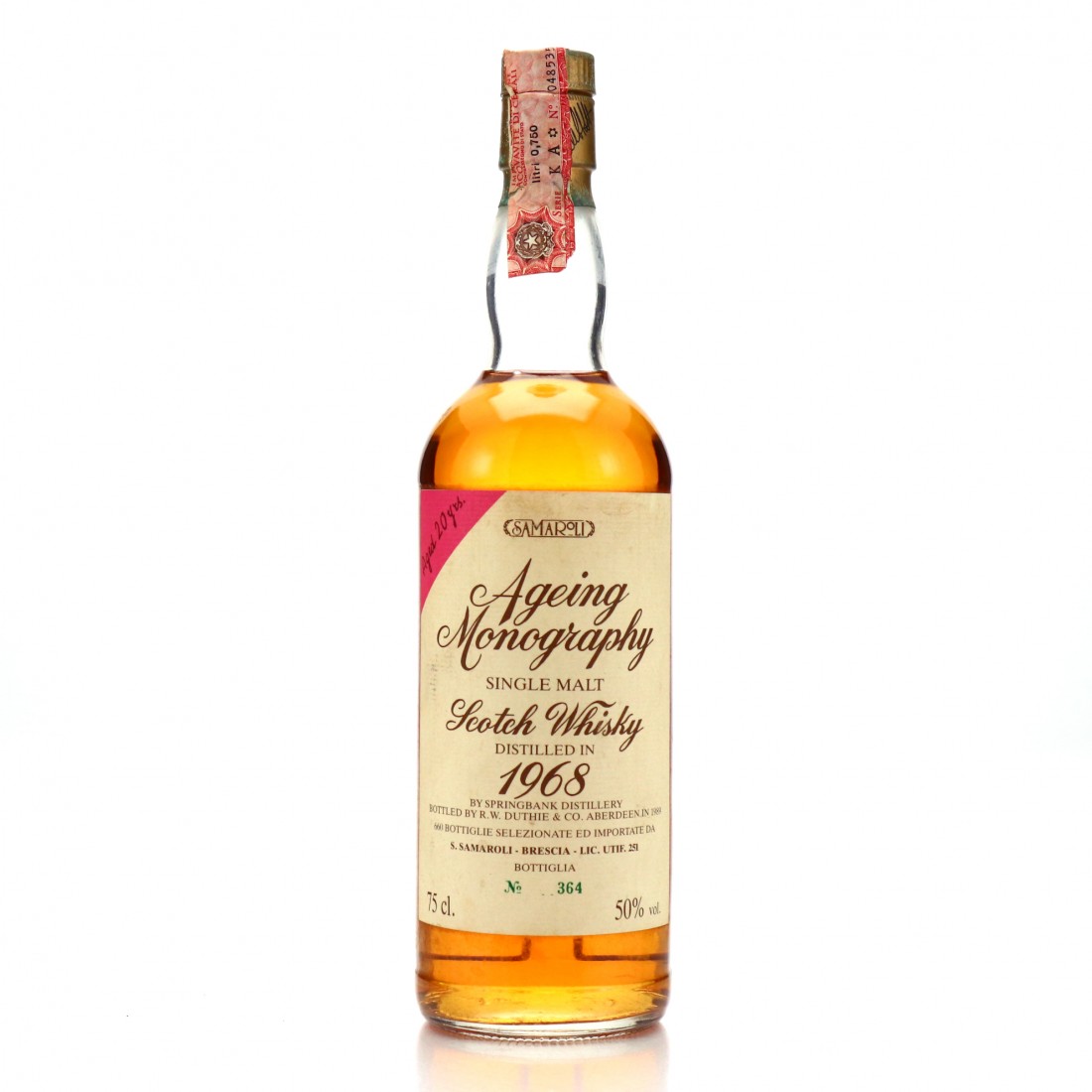 Springbank 1968 Samaroli 20 Year Old / Ageing Monography | Whisky ...