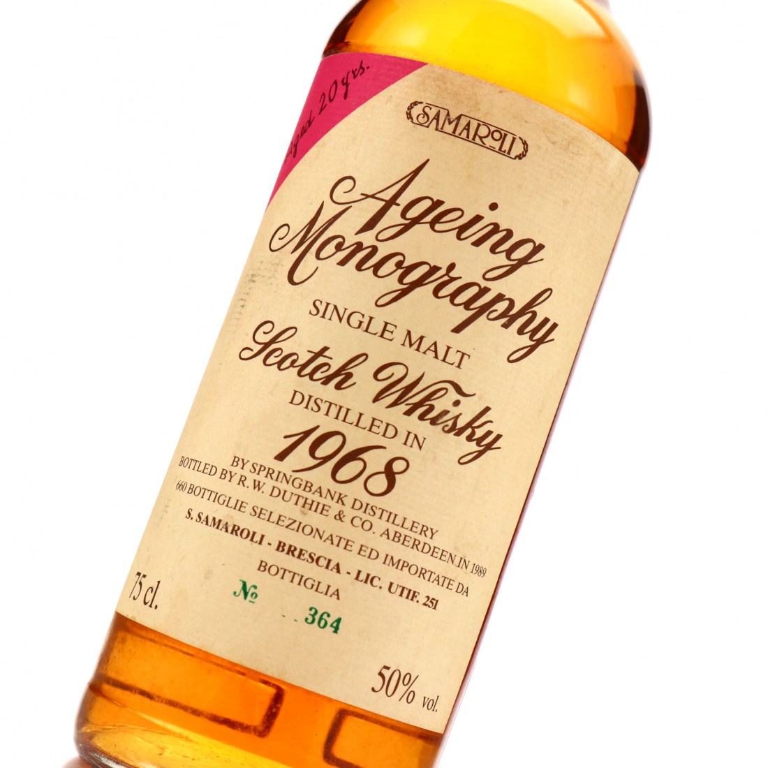 Springbank 1968 Samaroli 20 Year Old / Ageing Monography | Whisky ...