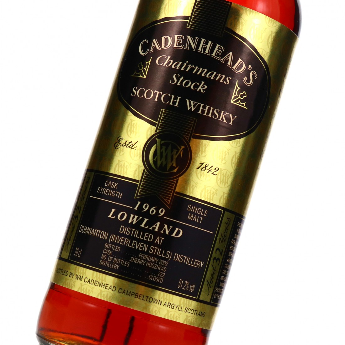 Dumbarton 1969 Cadenhead's 32 Year Old Chairman's Stock Whisky Auctioneer