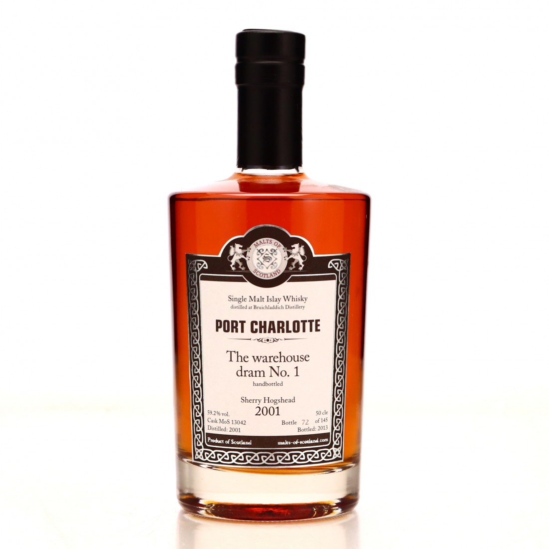 Port Charlotte 2001 Malts of Scotland Sherry Hogshead 50cl / The Warehouse Dram No.1 Whisky
