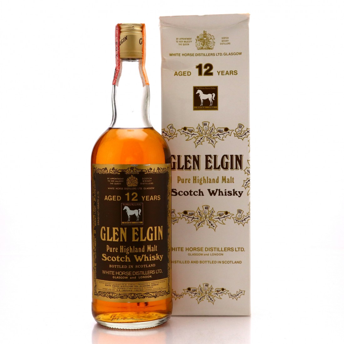 Glen Elgin 12 Year Old White Horse 1980s / Carpano Import Whisky
