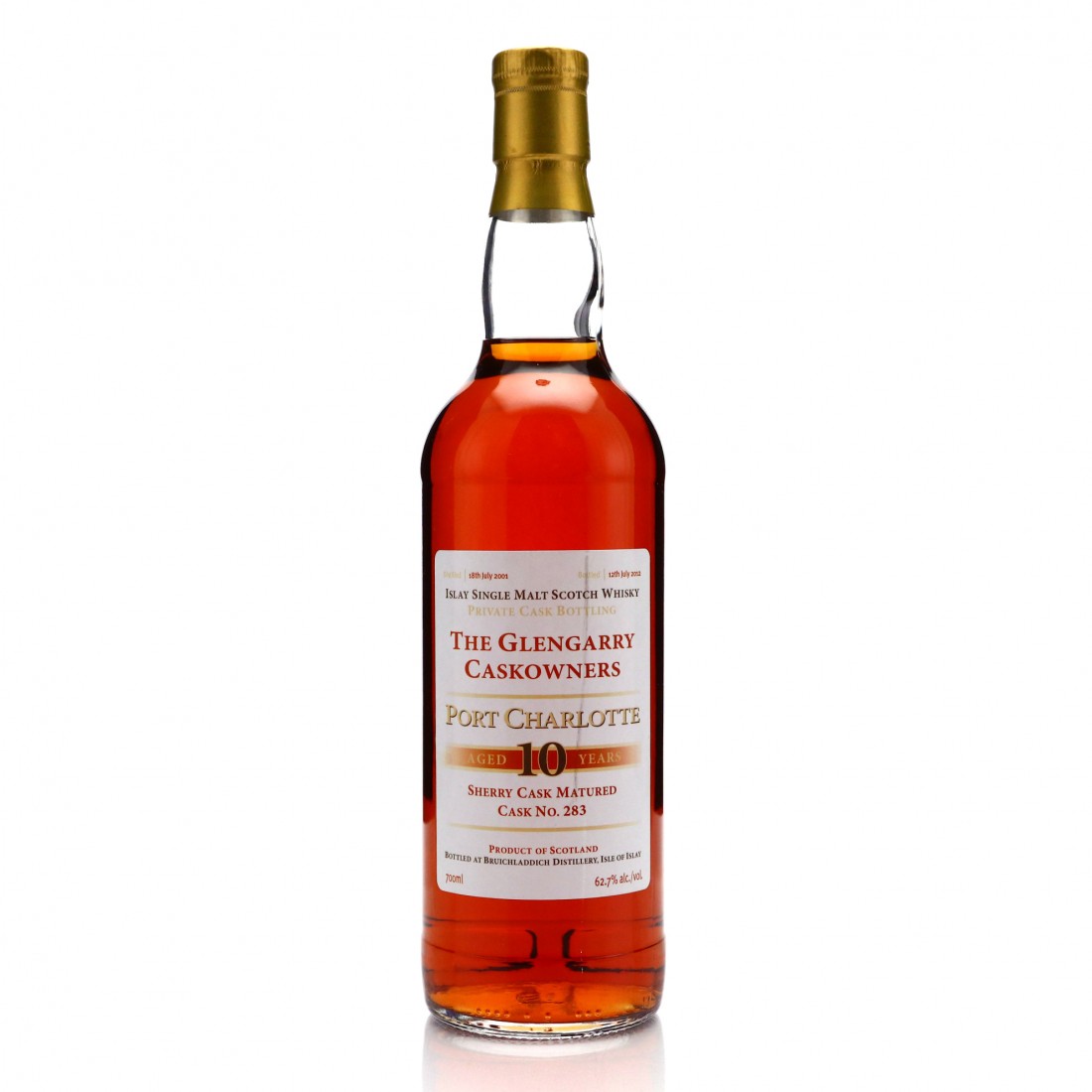 Port Charlotte 2001 Private Cask 10 Year Old 283 / The Glengarry