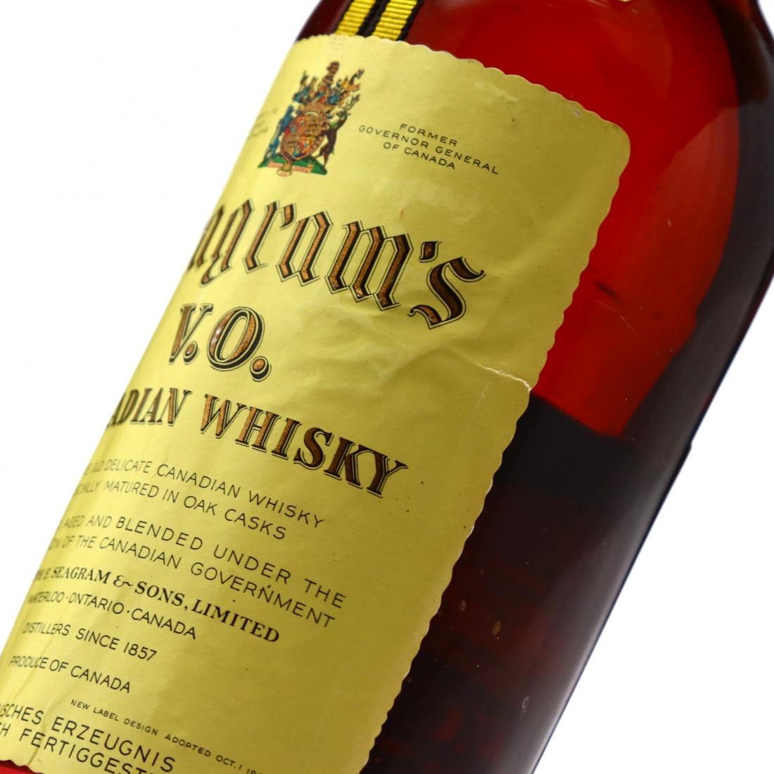 Seagram's V.O Canadian Whisky Circa 70cl / German Import Whisky