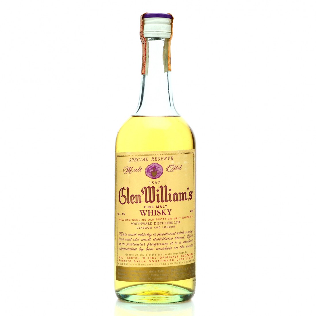 Glen William's Special Reserve 75cl Whisky Auctioneer