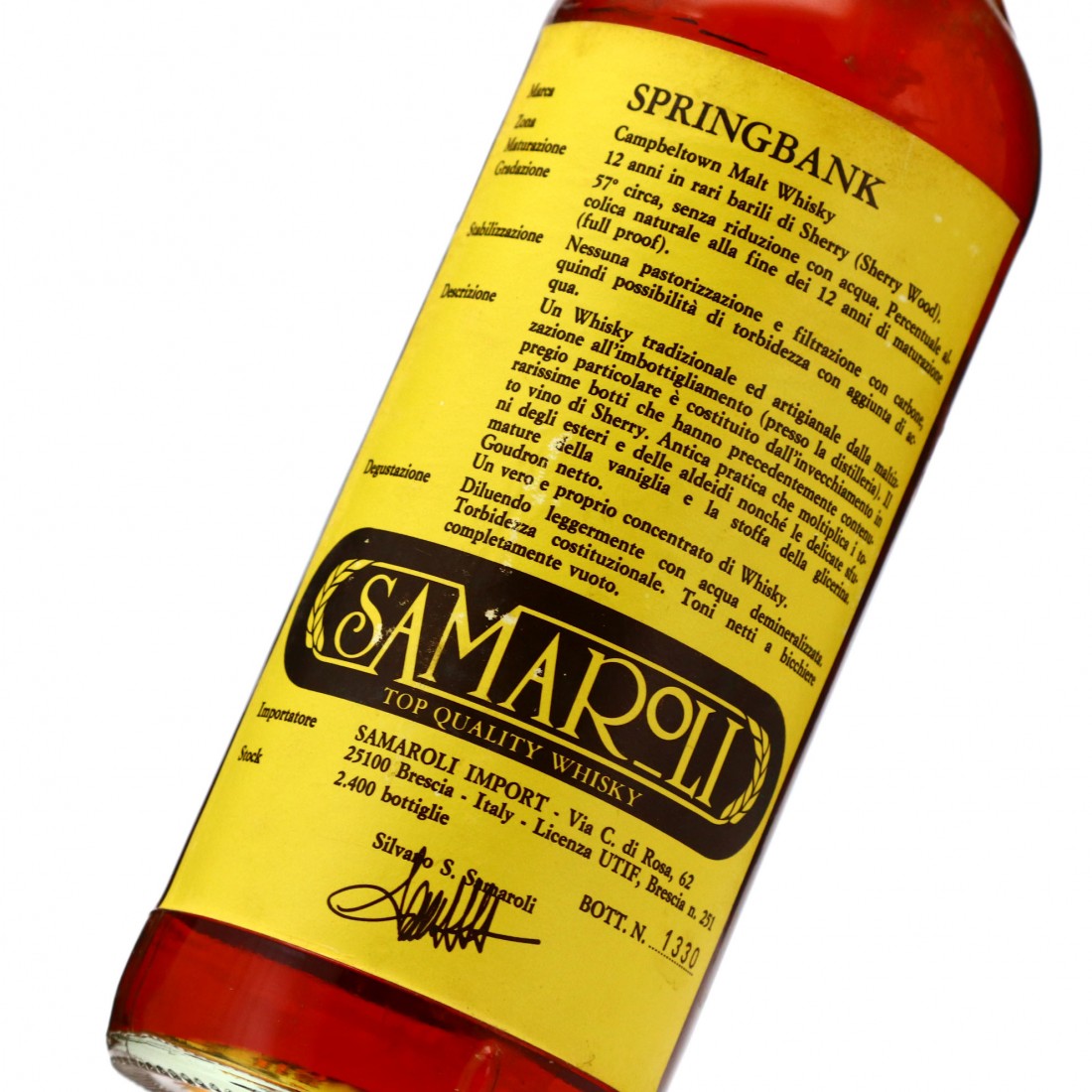 Springbank 12 Year Old Cask Strength Sherry Casks 1980s / Samaroli ...