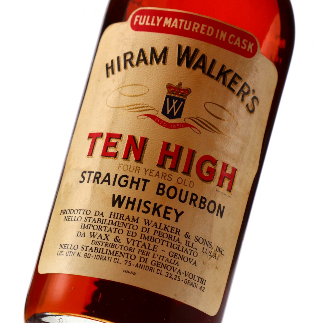 Ten High 4 Year Old Straight Bourbon 1960s | Whisky Auctioneer