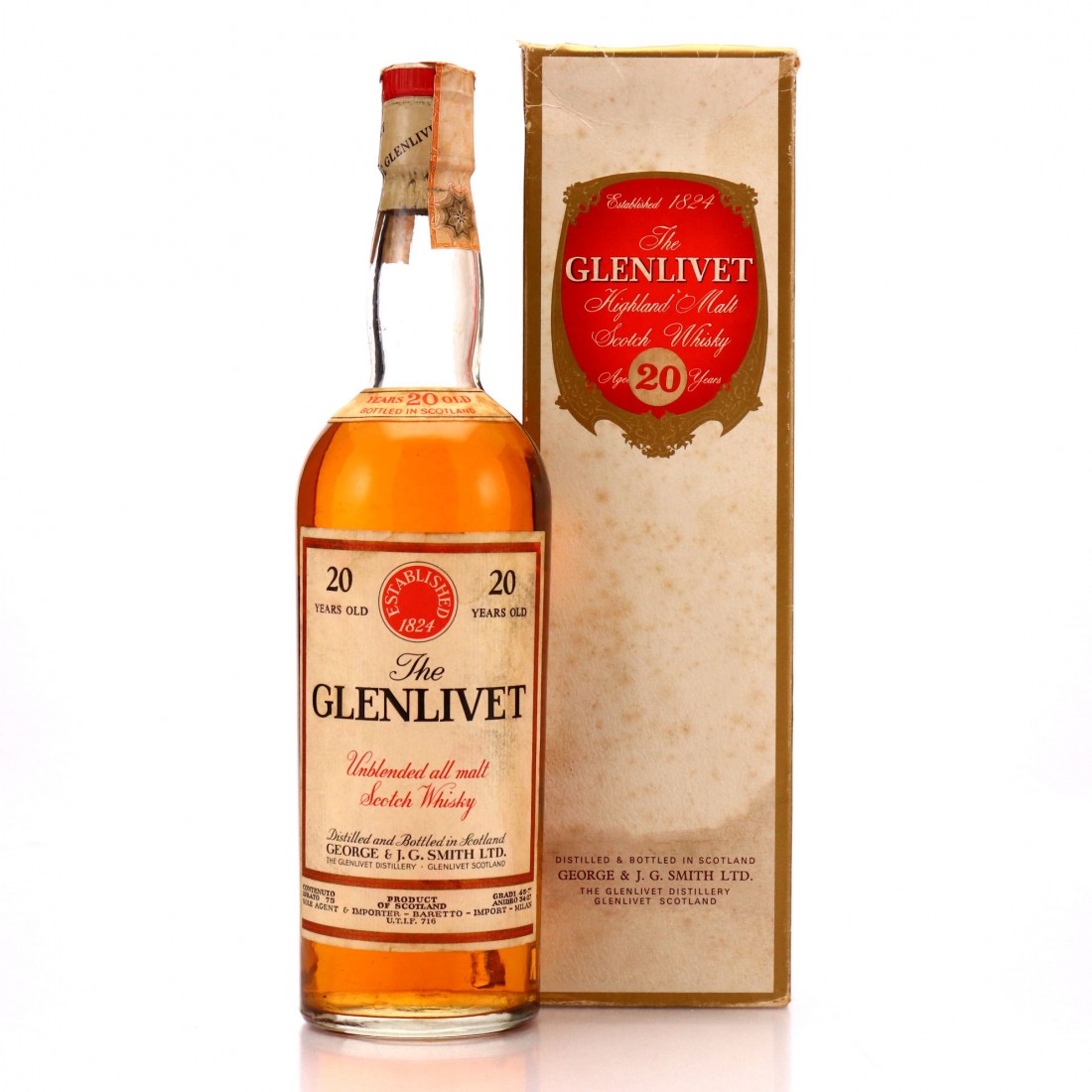 Glenlivet 20 Year Old 1960s / Baretto Import Whisky Auctioneer