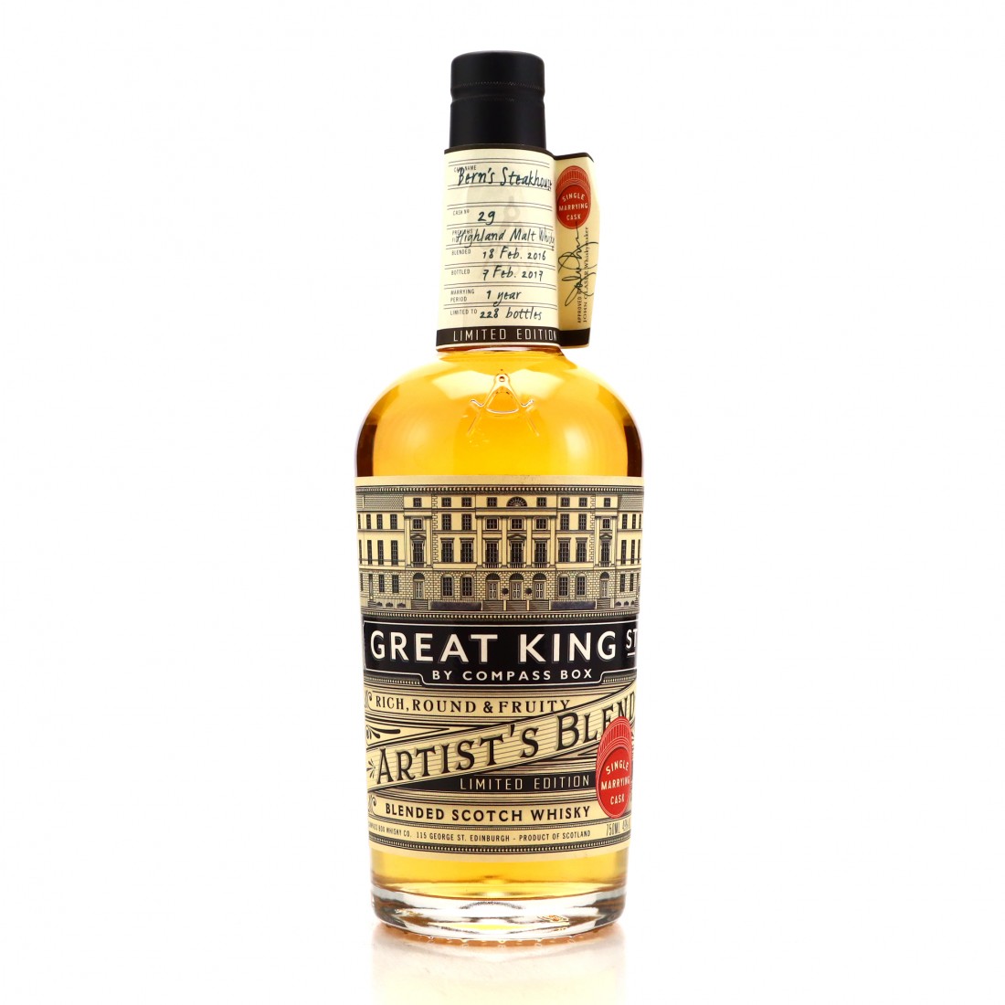 Compass Box Great King Street Single Cask Artist's Blend 75cl / Bern's Steakhouse Whisky
