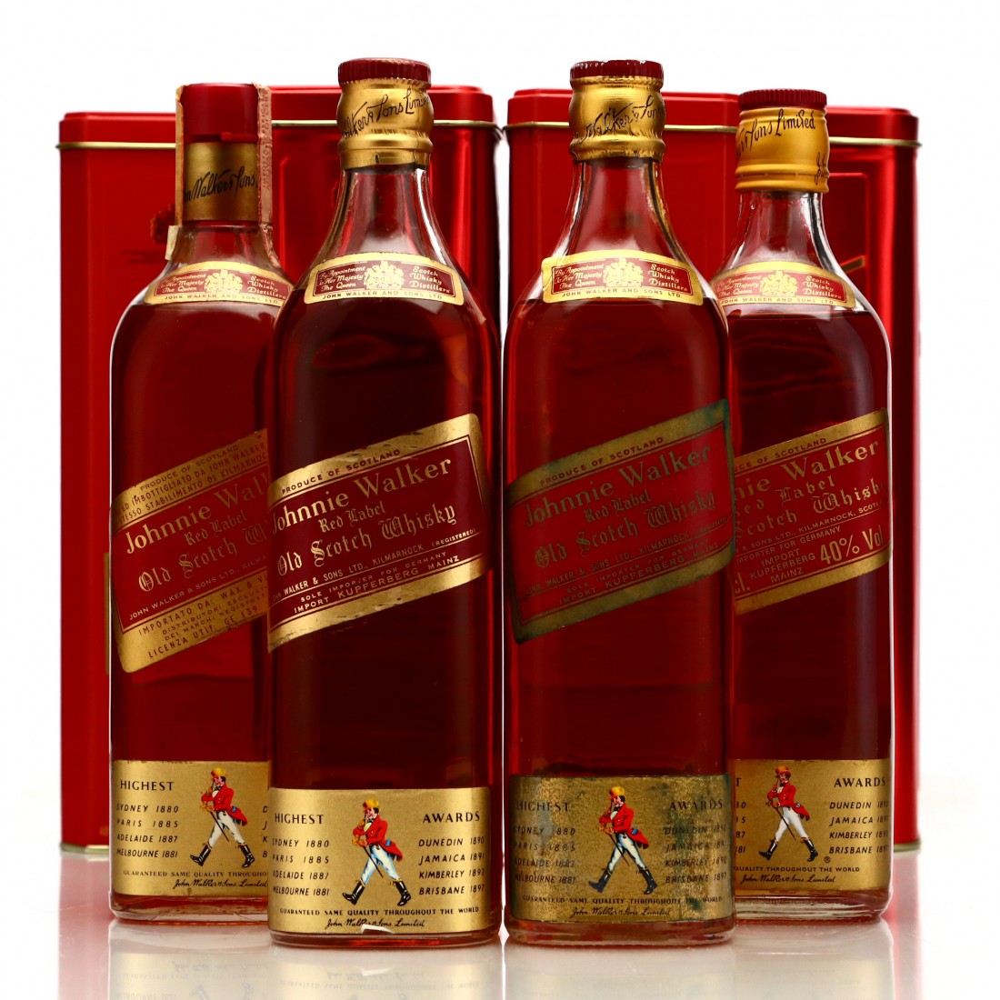 Johnnie Walker Red Label 4 x 70cl 1970s / Kupferberg & Wax and Vitale