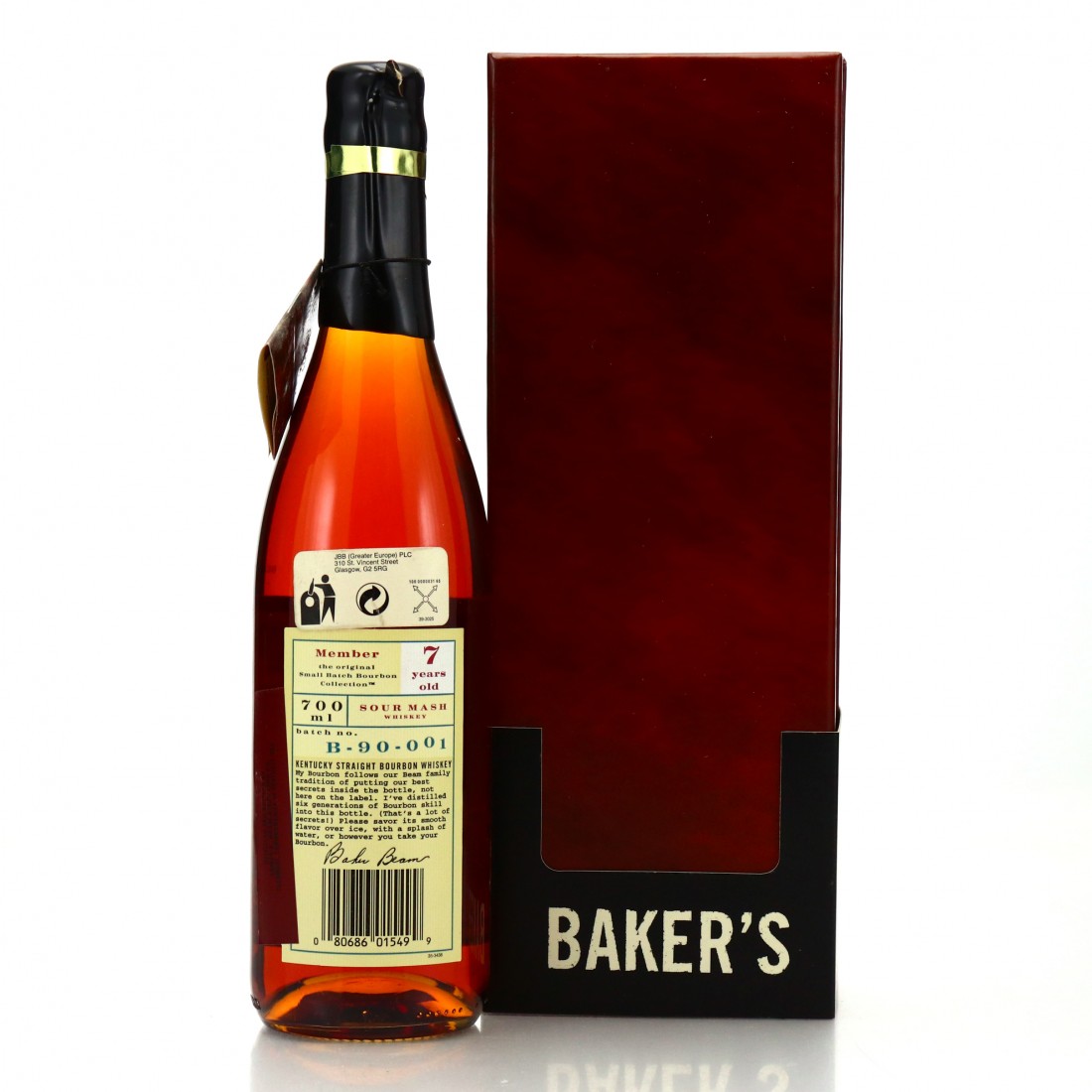 Baker's 7 Year Old 107 Proof Kentucky Straight Bourbon B90001 70cl