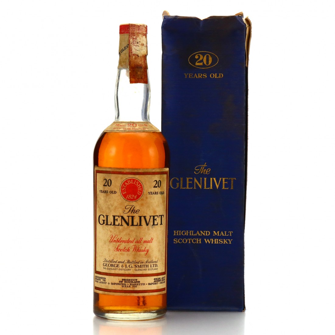 Glenlivet 20 Year Old 1970s / Baretto Import Whisky Auctioneer