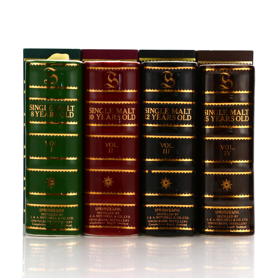 Springbank Ceramic Book Miniature Decanter 4 x 70cl Whisky Auctioneer