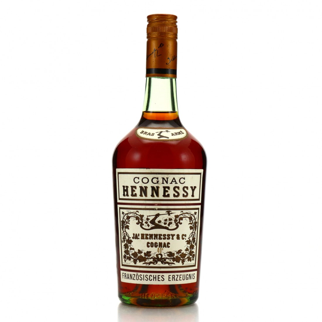Ancienne bouteille Cognac Hennessy Bras armé 1960's vintage