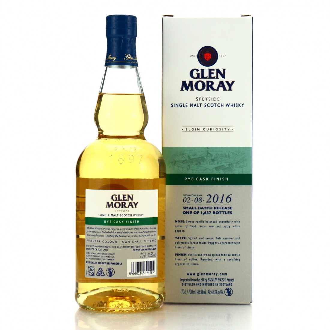 Glen Moray 2016 Elgin Curiosity Rye Cask Finish | Whisky Auctioneer