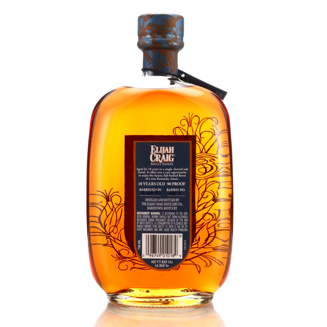 Elijah Craig 1997 Single Barrel 18 Year Old 4153 Whisky Auctioneer