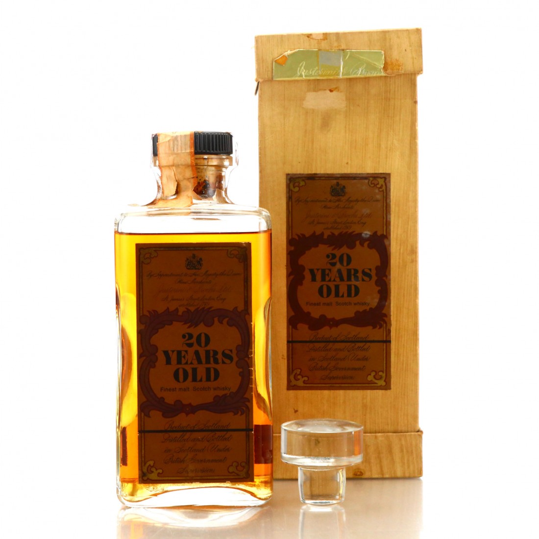 Justerini & Brooks 20 Year Old Finest Malt Scotch Whisky 1970s Whisky