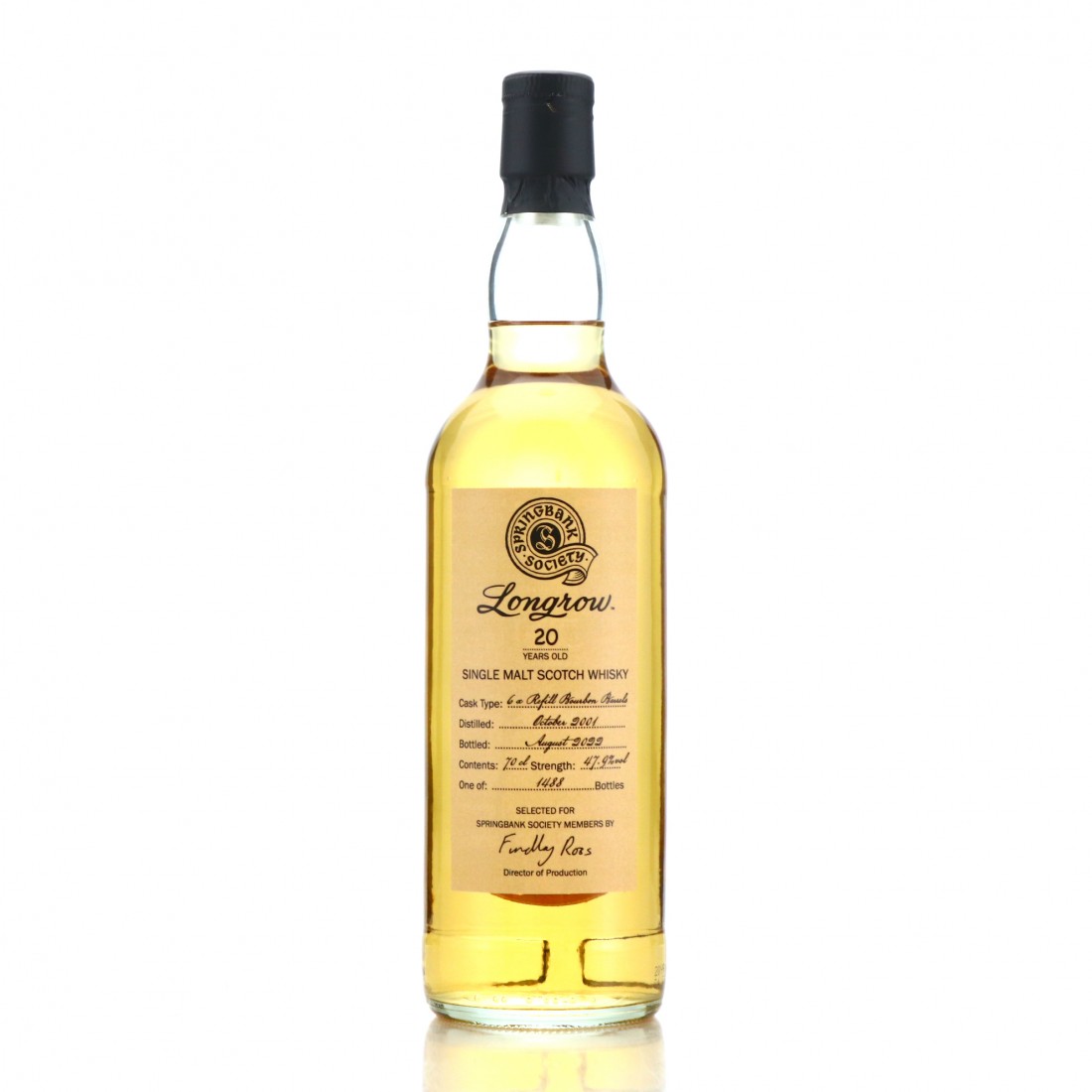 Longrow 2001 Springbank Society 20 Year Old / Refill Bourbon Barrels ...