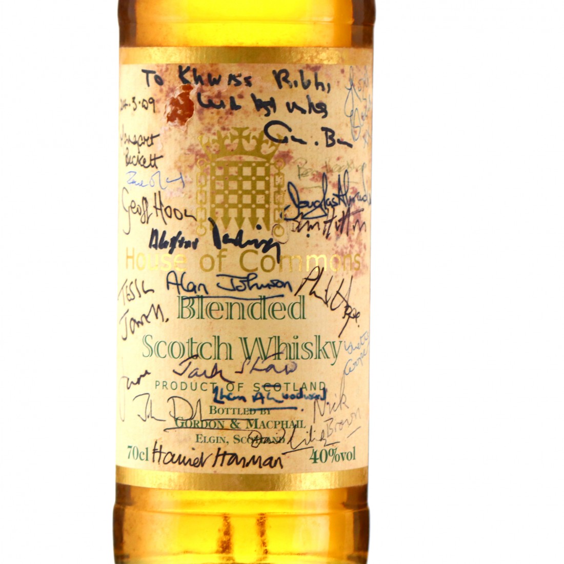 House of Commons Scotch Whisky / Signed Labour Party | Whisky Auctioneer
