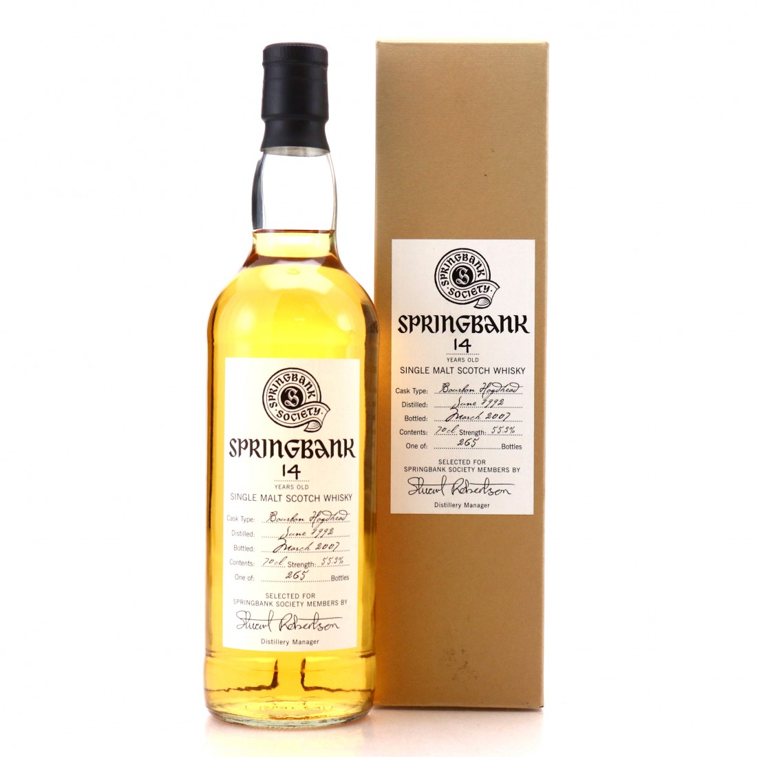 Springbank 1992 Springbank Society 14 Year Old / Bourbon Hogshead ...