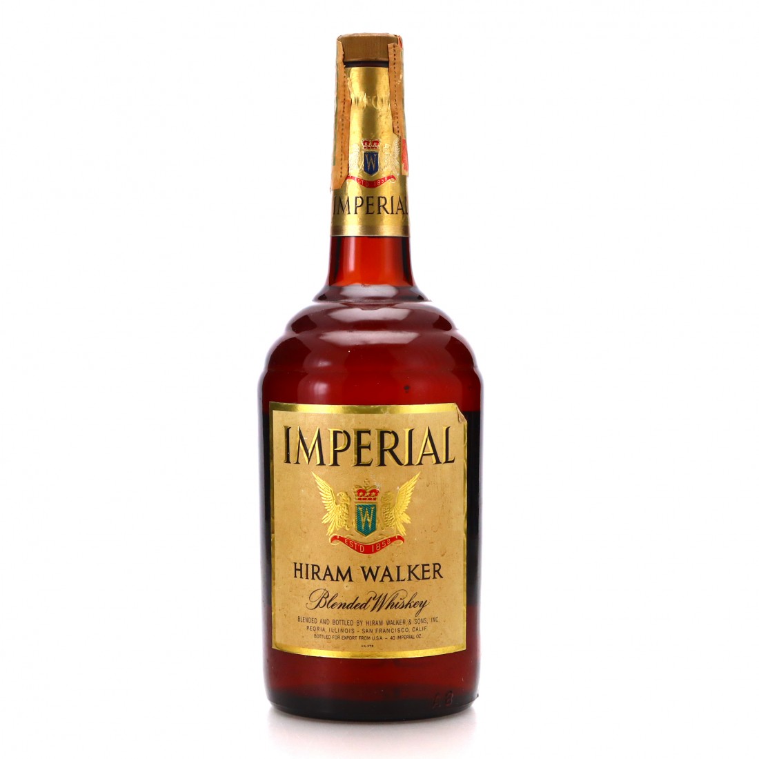 Imperial American Whiskey Hiram Walker 1 Imperial Quart 1970s Whisky