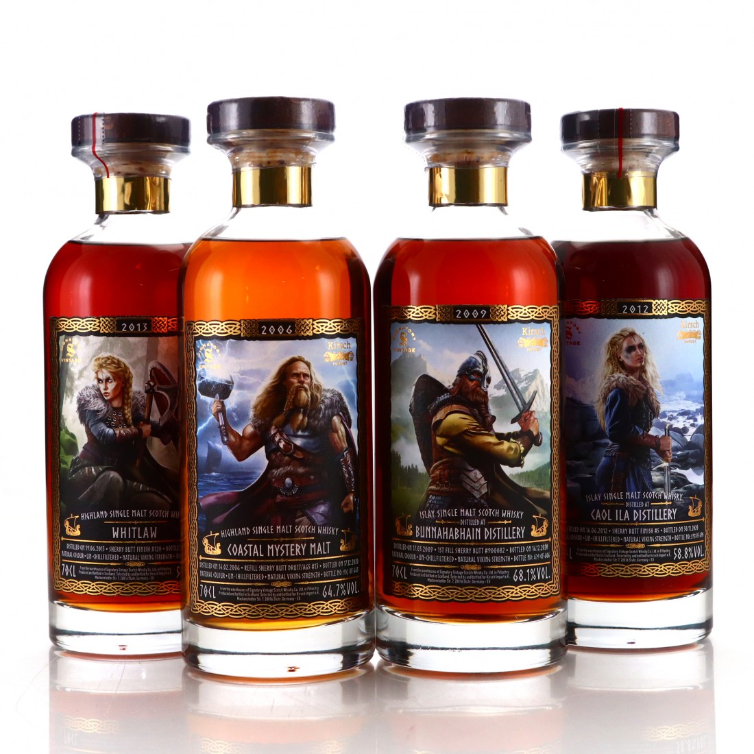 Signatory Vintage Viking Labels 4 x 70cl / Kirsch Whisky | Whisky ...