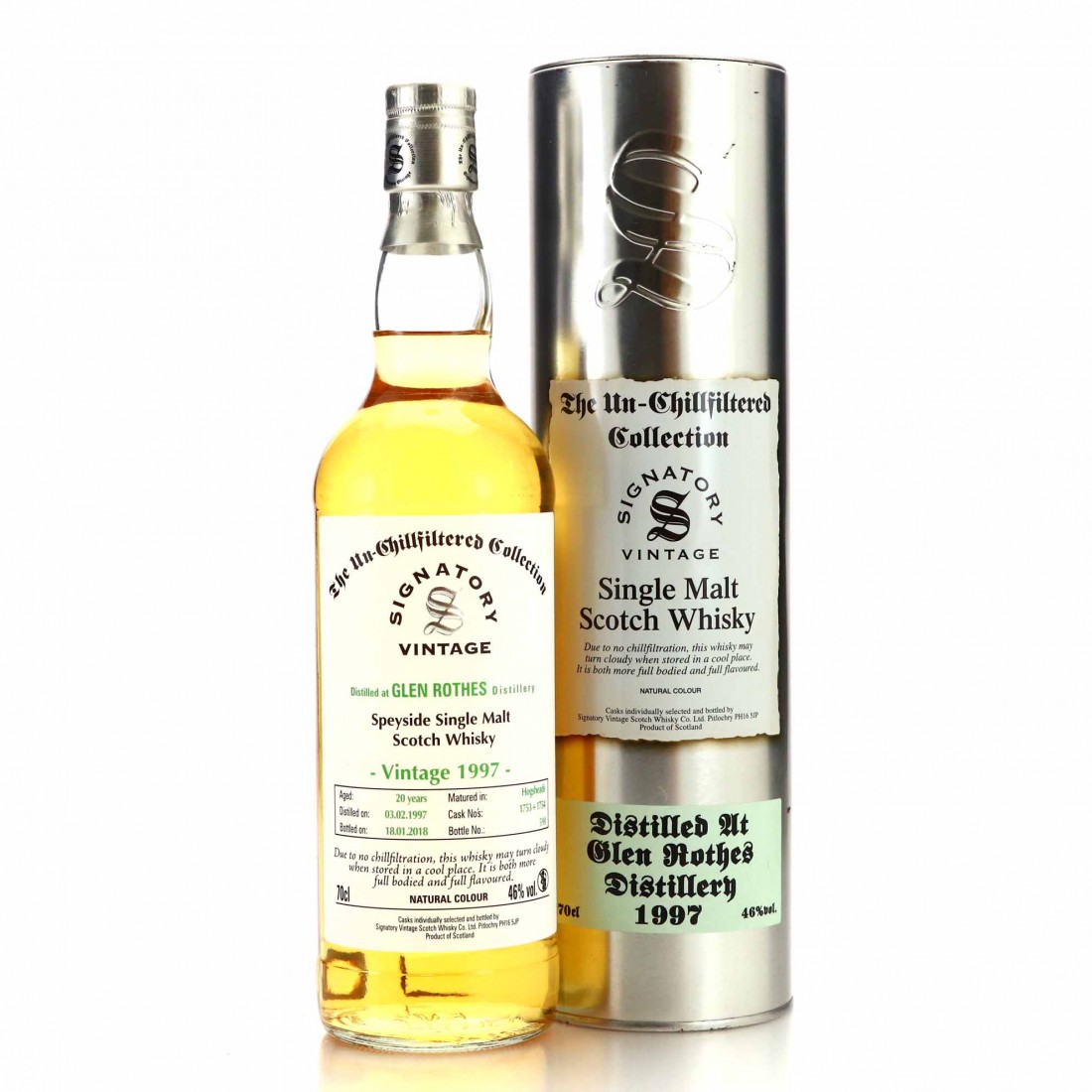 Glenrothes 1997 Signatory Vintage 20 Year Old Whisky Auctioneer