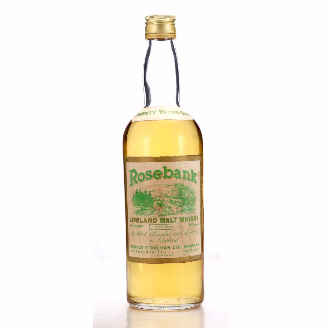 Rosebank 20 Year Old George Strachan 70 Proof 1970s | Whisky Auctioneer