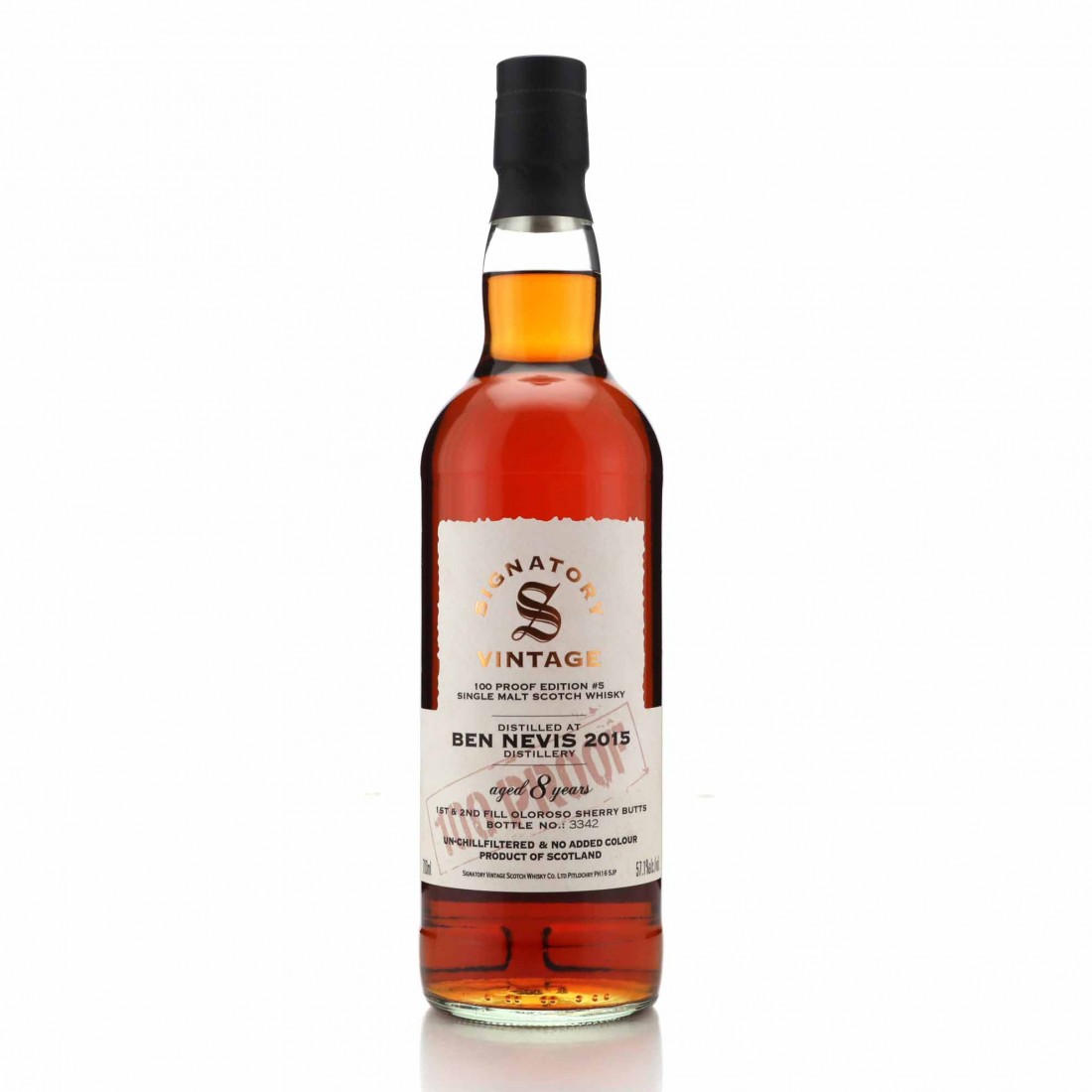 Ben Nevis 2015 Signatory Vintage 8 Year Old 100 Proof Whisky Auctioneer